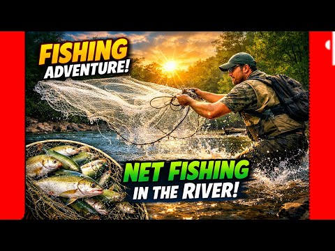 Fishing Adventure , Net Fishing in river