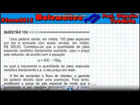 Enem 2015 -  matemática - azul - questão 150 (inequação do 2º grau)