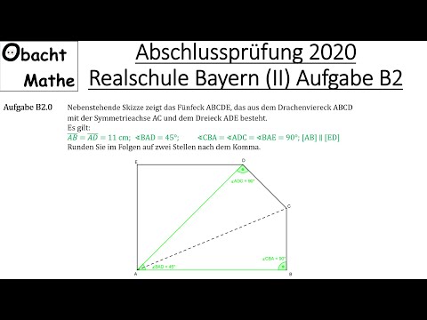 Final Math Exam 2020, Bavarian Secondary School, Group (2/3), Problem B2 (Worked Out) | ObachtMathe
