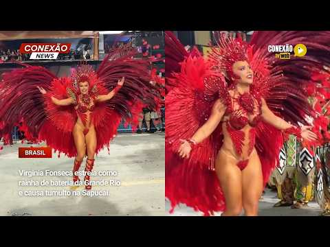 Vídeo: Virginia Fonseca estreia como rainha de bateria da Grande Rio e causa tumulto na Sapucaí.