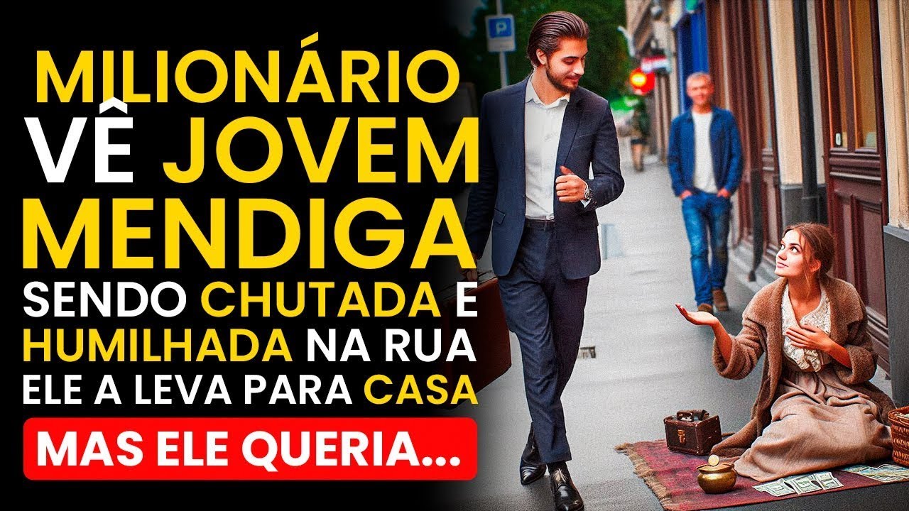 MILIONÁRIO VÊ JOVEM MENDIGA sendo CHUTADA e HUMILHADA na RUA, ELE a Leva para CASA, ELE QUERIA