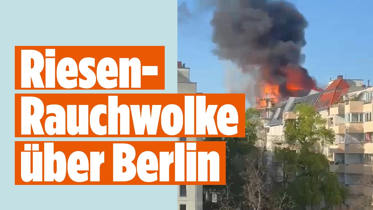 DACHSTUHL BRENNT: Riesen-Rauchwolke über Berlin