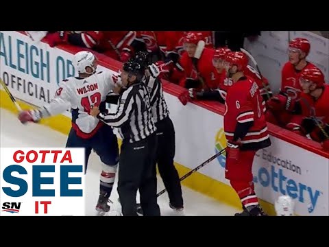 GOTTA SEE IT: Tom Wilson Gets Ejected For Trying To Take On Entire Carolina Hurricanes Bench