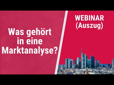 Marktanalyse Struktur und Marktkennzahlen (Auszug aus Webinar)