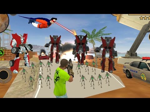 Vegas Crime Simulator (Vegas Hero Fight Green Skeleton) Skeleton Help Red Car Robot) - Gameplay HD