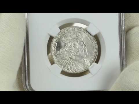 Coins.ee Auction 33. Poland Ort 1755 EC - August III - NGC MS65
