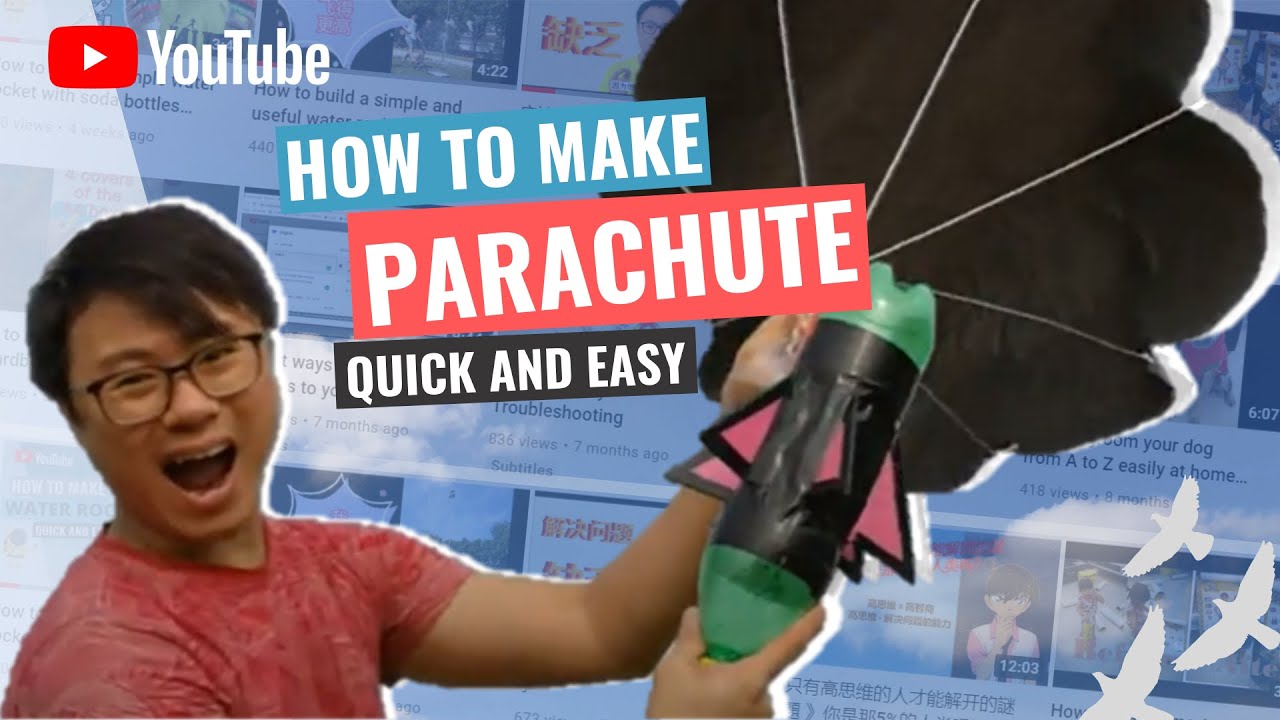 How to make a wonderful water rocket parachute (have fun with your kids or students PART 3)