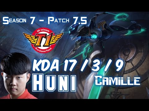 SKT T1 Huni CAMILLE vs SHACO Top - Patch 7.5 KR Ranked