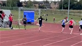 100m Race - 12.24 Seconds - 2nd Place (Wind +2.8) - With Slow Motion Repeat