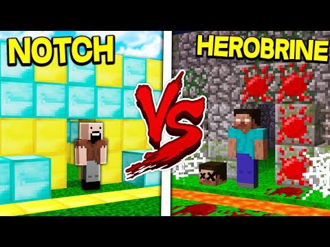 NOTCH HOUSE VS HEROBRINE HOUSE! - MINECRAFT