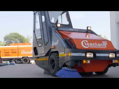 Cleanland Premium Street Sweeper Machine | 360° View + Sweeping Demo