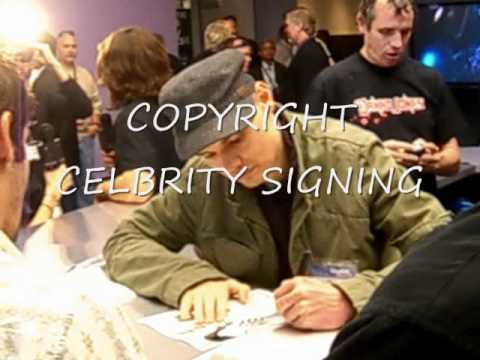 Billy Corgan of Smashing Pumpkins acting all Fake and Nice while signing autographs