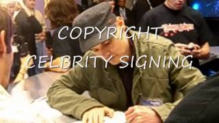 Billy Corgan of Smashing Pumpkins acting all Fake and Nice while signing autographs