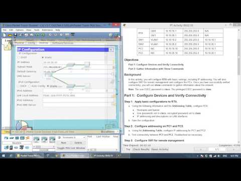 CCNA2 4.1.4.5 Packet Tracer Configuring and Verifying a Small Network