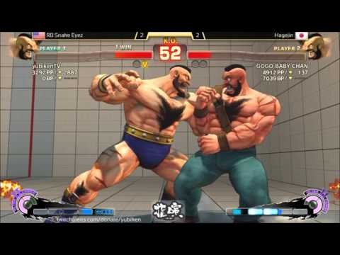 RB Snake Eyez vs Hagejin FT5 Battle of the best Zangiefs- YUBIKEN - 100215