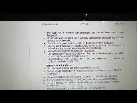 Besigheidstudie GRAAD 11: 21 April 2020 - periode 6 (21116)