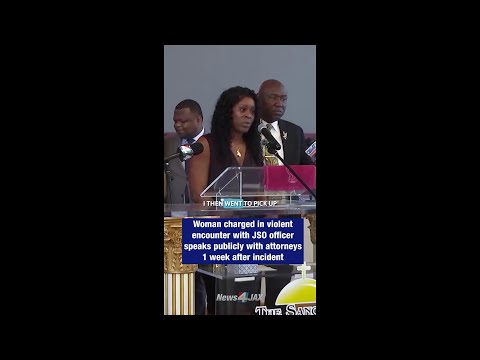 Woman charged in violent encounter with JSO officer speaks publicly with attorneys
