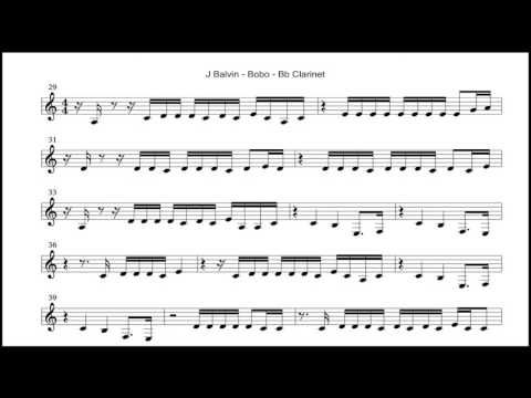 J. Balvin - Bobo - Bb Clarinet {Notes}