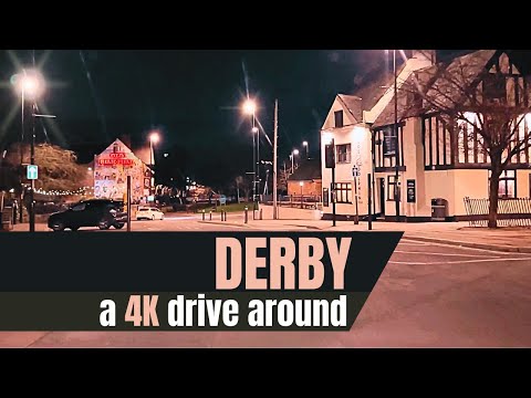 Derby City Centre Night Drive | What is Derby like in 2024? | 4K