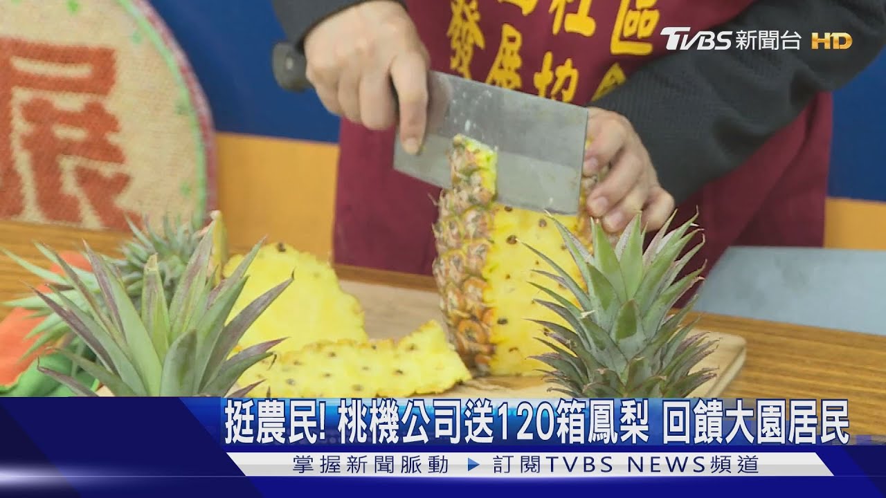 行動挺台!桃園機場公司買國產鳳梨 送120箱回饋大園