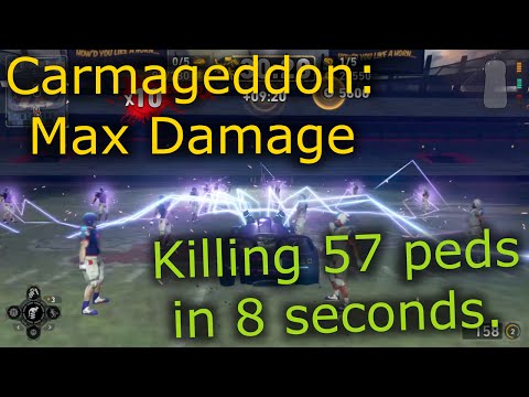 Carmageddon: Max Damage. Killing 57 peds in 8 seconds.