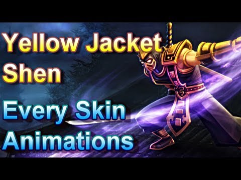 Yellow Jacket Shen - Every Skin Animations - League of Legends