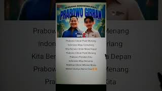 Download lagu Lirik Lagu Prabowo Gibran Pasti Menang🥰🥰 mp3