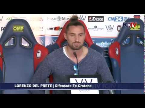 Crotone-Bari, Lorenzo Del Prete in conferenza