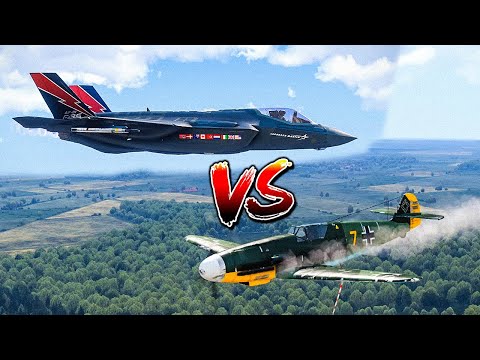 Three F-35 Lightning II Vs 20 German Me-109 - Modern Jets Vs WW2 Planes - ARMA 3