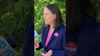 Shenna Bellows votes with interview 1