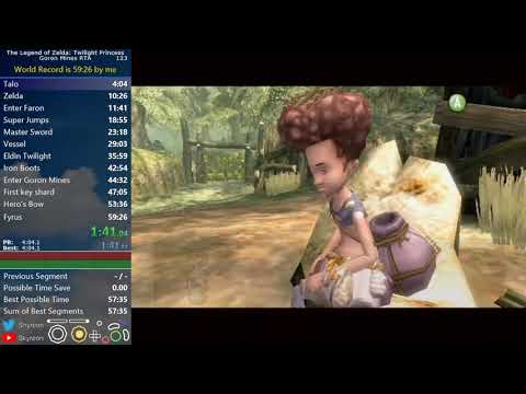 Twilight Princess Goron Mines RTA Speedrun [59:18][Skyreon][World Record]
