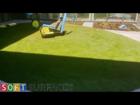 Artificial Grass with Rubber Shock Pad Installation at London, Greater London | Outdoor Gym Surface