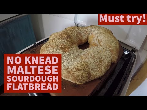 Maltese ftira recipe you can make at home - No knead sourdough flatbread recipe.