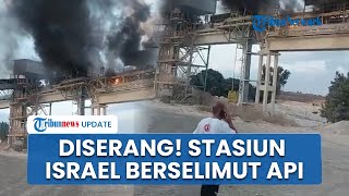 Penampakan Stasiun Kereta Api di Pusat Kota Israel Berselimut Api, Terkena Pecahan Rudal Houthi