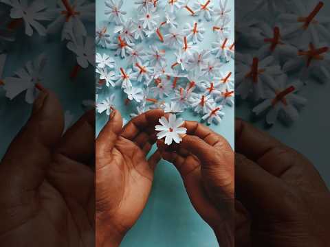 HOW TO MAKING PAPER CRAFT " PARIJAT FLOWER" BADAL ART AND CRAFT #craft #papercraft #papercraft #diy