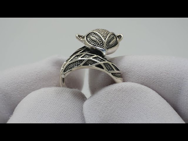 Срібна каблучка "Лисиця" 2кю Відео огляд