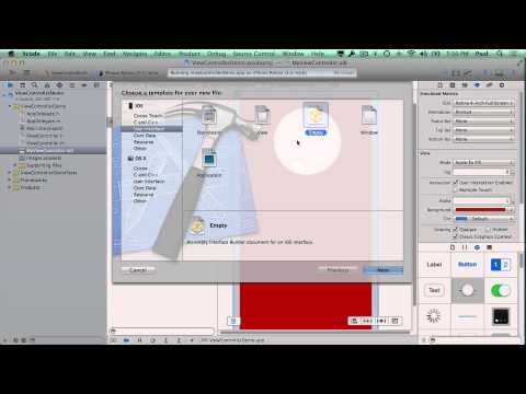 1/3 - Create a ViewController Using the .XIB File in Xcode Using Interface Builder and Xcode 5