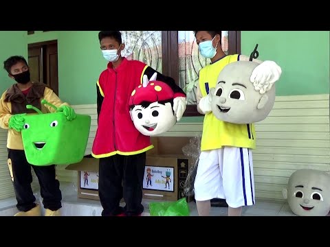 TERPESONA !! MELIHAT PROSES MEMAKAI / UNBOXING BOBOIBOY, ADU DU & UPIN IPIN COSPLAY Kostum BoBoiBoy Video