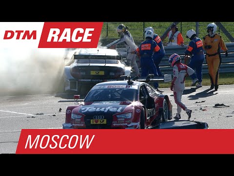 Vietoris Extinguishes Fire on his Car! - DTM Moscow 2015