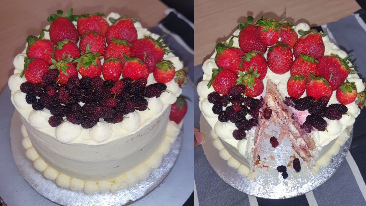 Fresh Strawberry Cake With Butter Cream Cheese Frosting || Cream Cheese Frosting