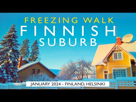 Relaxing Finnish Suburb Walk: Heikinlaakso, Helsinki, January 2024, Finland [4K] #slowtv