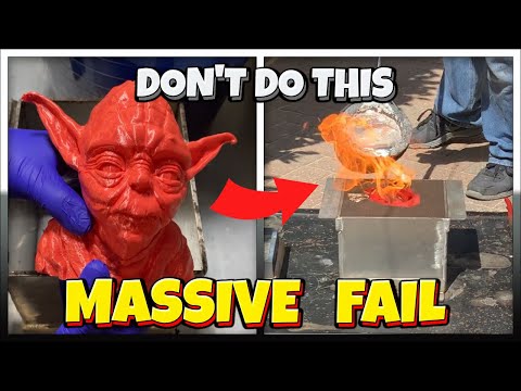 Lost PLA Casting of Yoda goes horribly wrong - Do not do this! - Ingot Joe - Petrobond Sand Casting