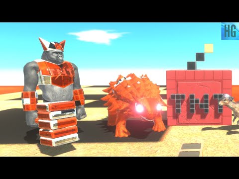 Ghor and Ankylosaurus TNT VS Primates + Herbivore Dinos Rivals - Animal Revolt Batlle Simulator