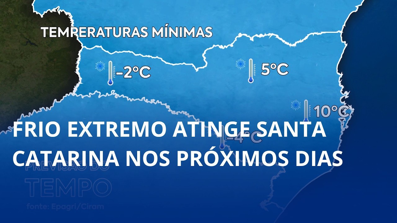 Massa de ar polar derruba temperaturas em Santa Catarina