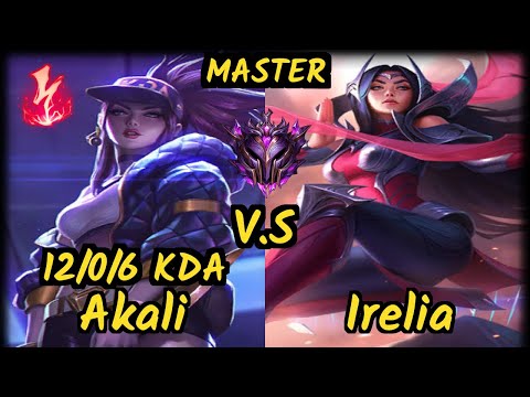 GEN.G Roach (AKALI) vs IRELIA - 12/0/6 KDA TOP GAMEPLAY - KR Ranked MASTER