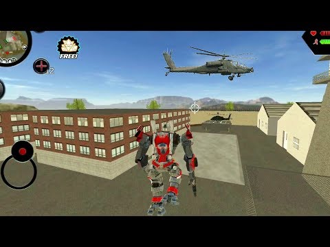 Robot Shark - (Fire Truck Go to Army Base) - Huge Red Truck Destroy Army Helicopter - Gameplay HD