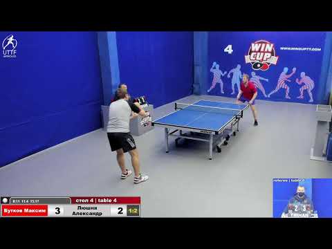 17:00 Бутков Максим 1-3 Люшня Александр   стол 4  ЮГ-3  12.01.22