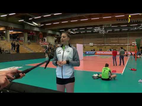 Iris Scholten nach dem Sieg des USC Münster bei Nawaro Straubing