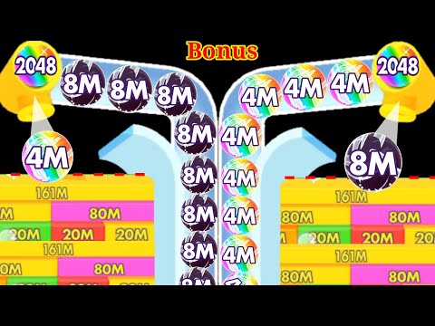 Satisfying mobile game / Bounce Merge - Puff Up ball run 2048 gameplay max level part 5