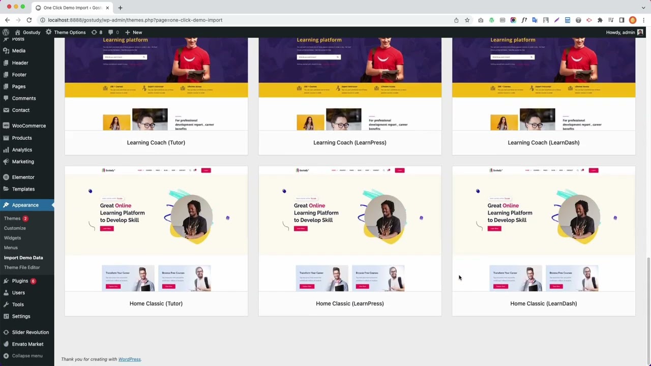 How to install Gostudy Education WordPress Theme